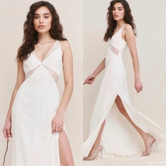 Reformation Dresses & Skirts - Reformation Zarrah Ivory Wedding Dress Cutout Maxi Size 4